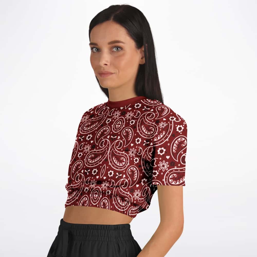 Athletic Cropped Short Sleeve Sweatshirt | Ethical Style