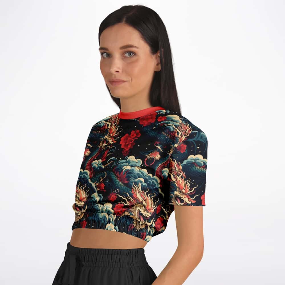 Athletic Cropped Short Sleeve Sweatshirt | Ethical Style