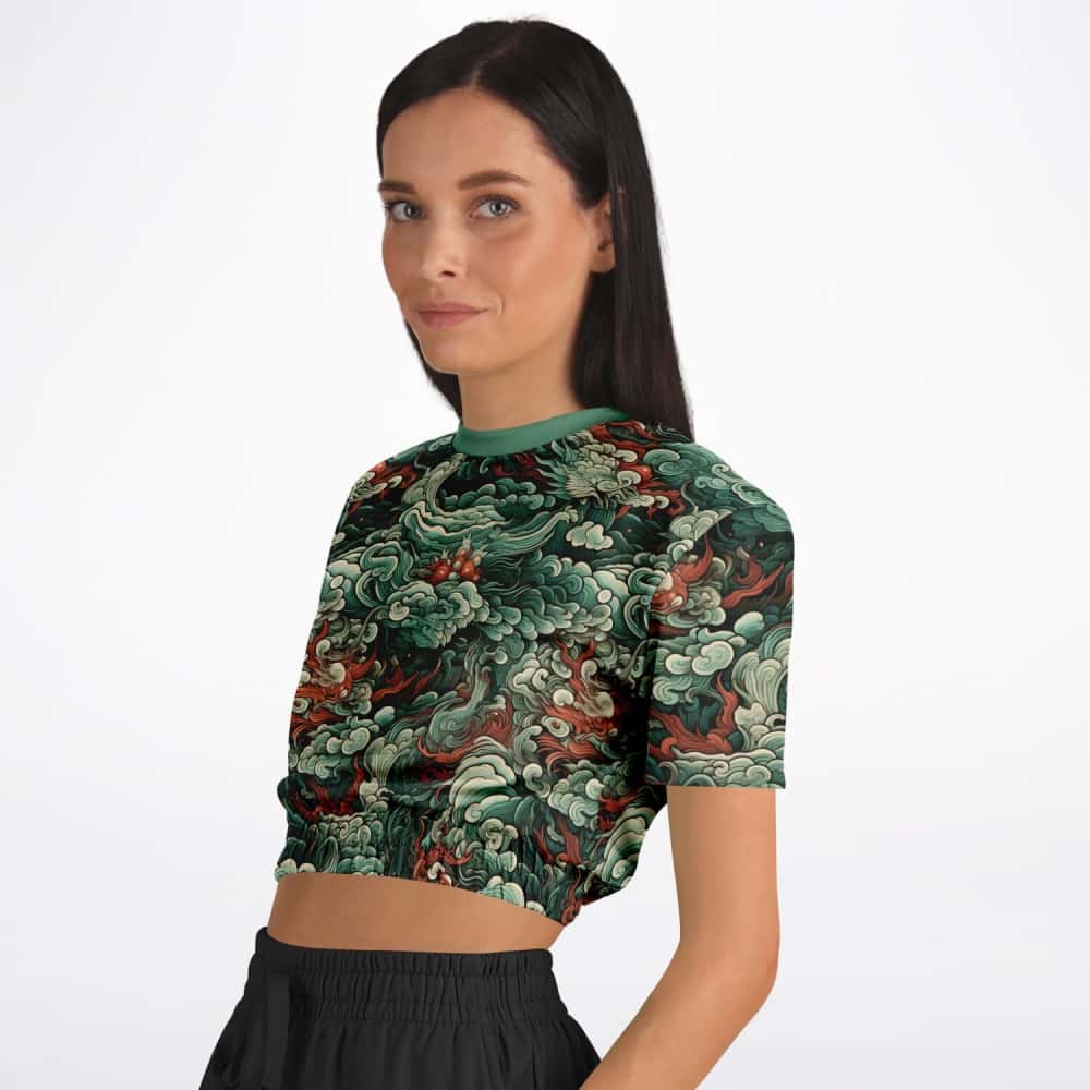Athletic Cropped Short Sleeve Sweatshirt | Ethical Style