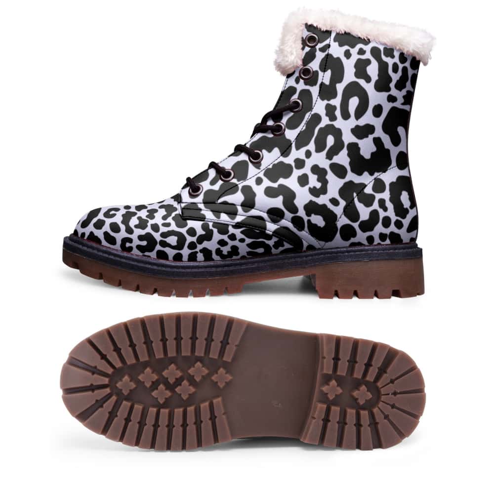 Lavender Leopard Print Fur Chukka Boots - $119.99 - Free