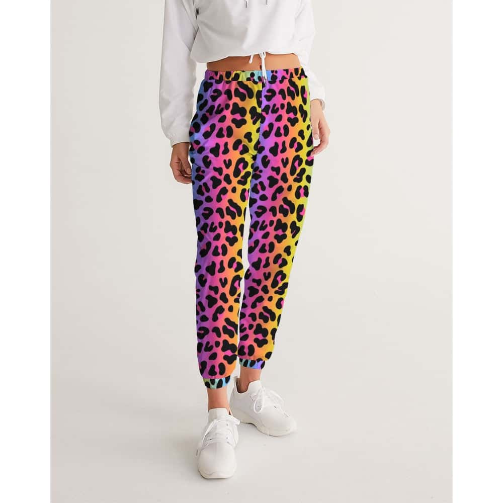 Rainbow Leopard Print Track Pants - $64.99 - Free Shipping