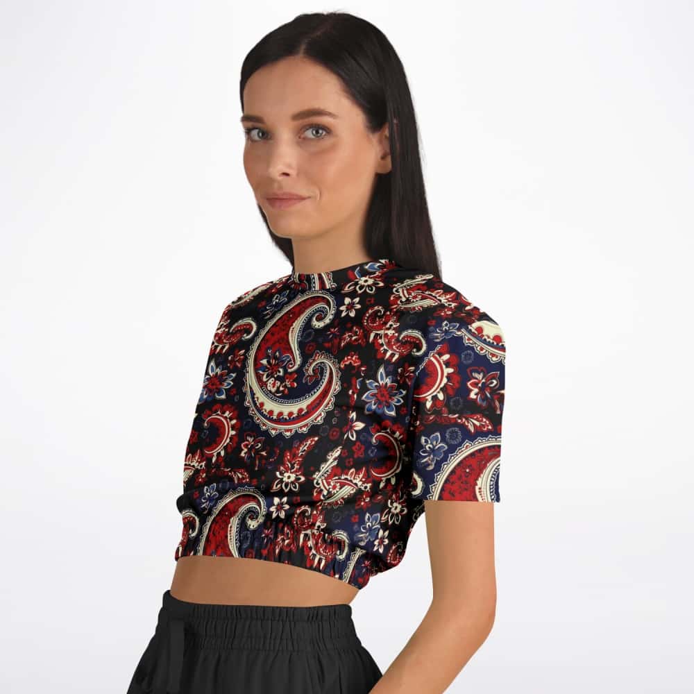 Athletic Cropped Short Sleeve Sweatshirt | Ethical Style