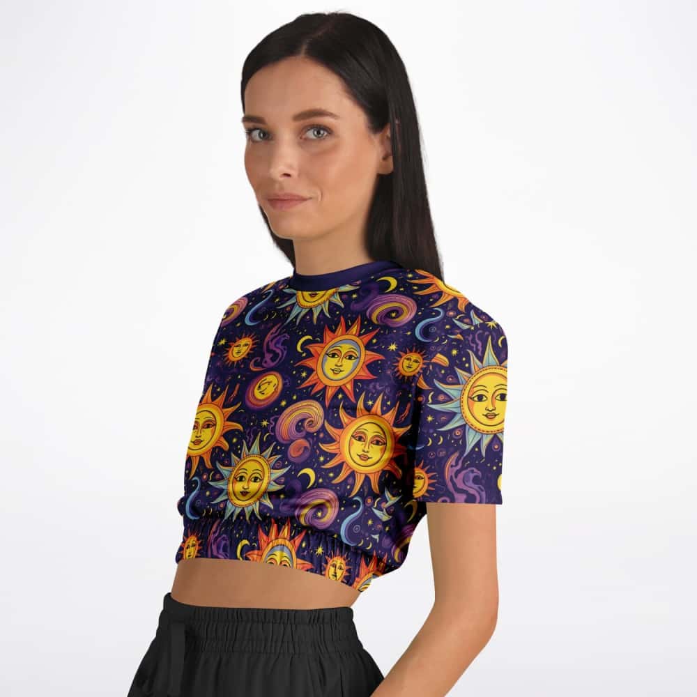 Athletic Cropped Short Sleeve Sweatshirt | Ethical Style