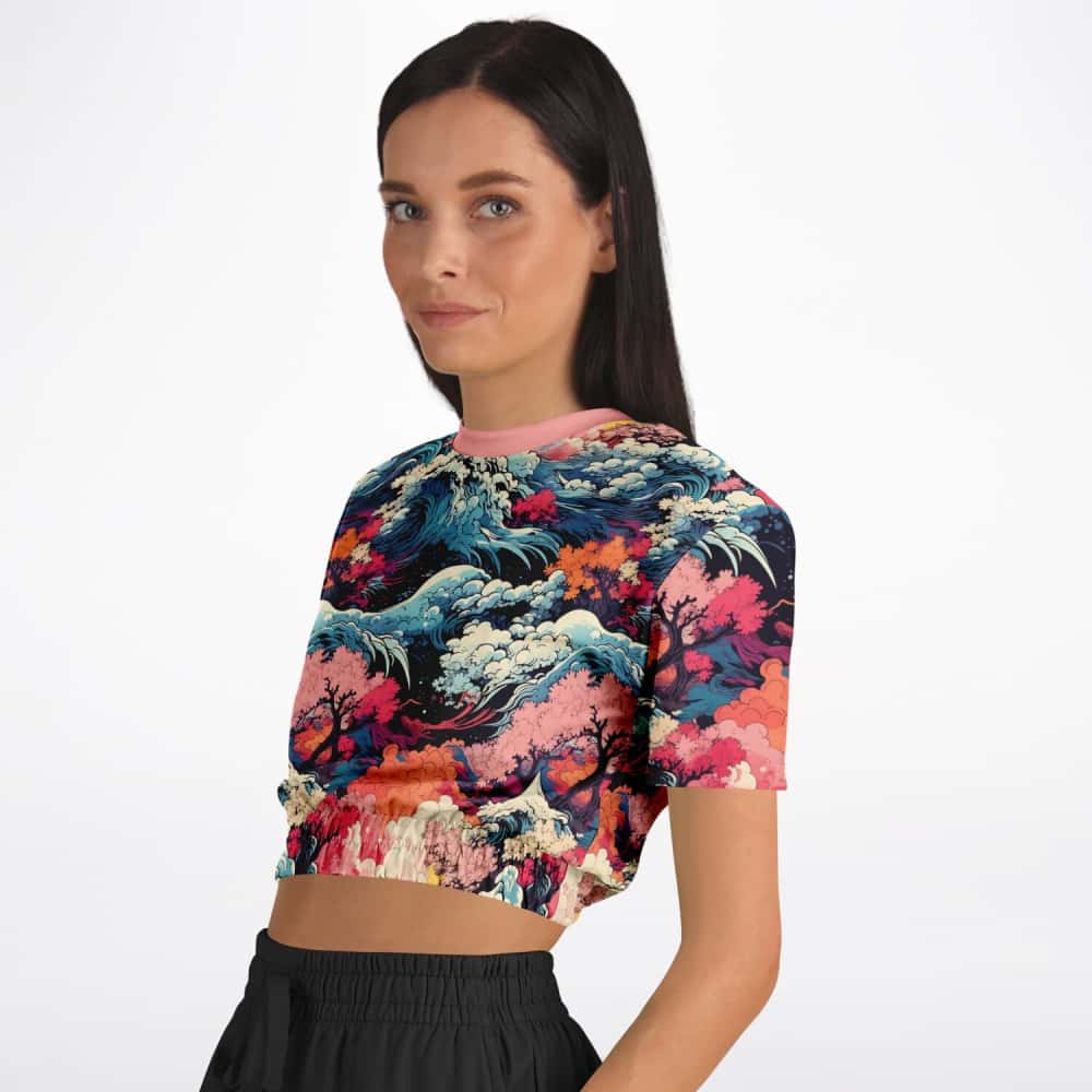 Athletic Cropped Short Sleeve Sweatshirt | Ethical Style