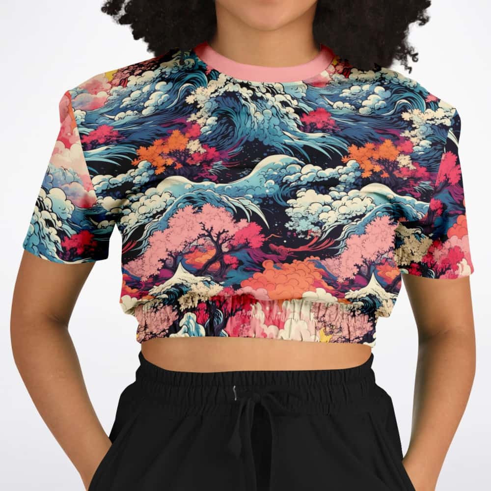 Athletic Cropped Short Sleeve Sweatshirt | Ethical Style