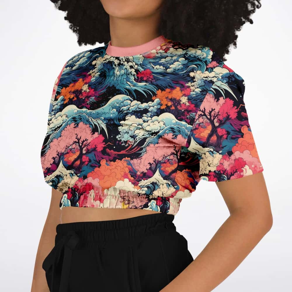 Athletic Cropped Short Sleeve Sweatshirt | Ethical Style