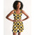 Animal Print Sunflowers and Checkers Racerback Dress