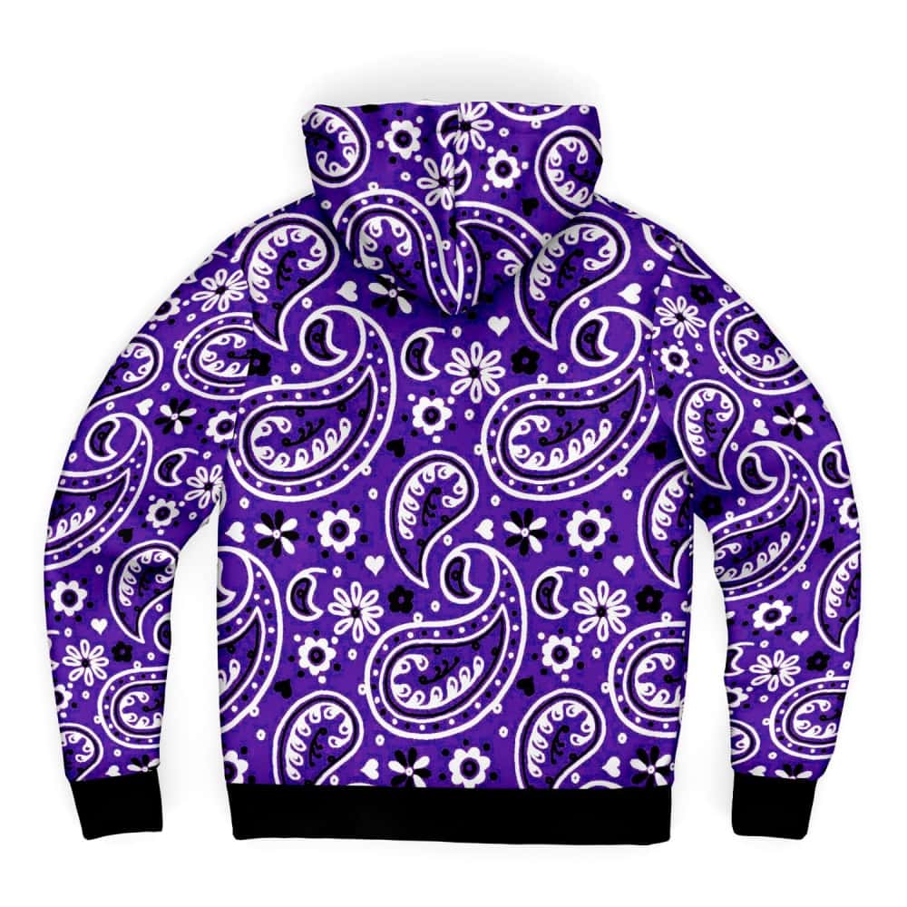 Dark Purple Bandana Microfleee Hoodie - $94.99 Free Shipping