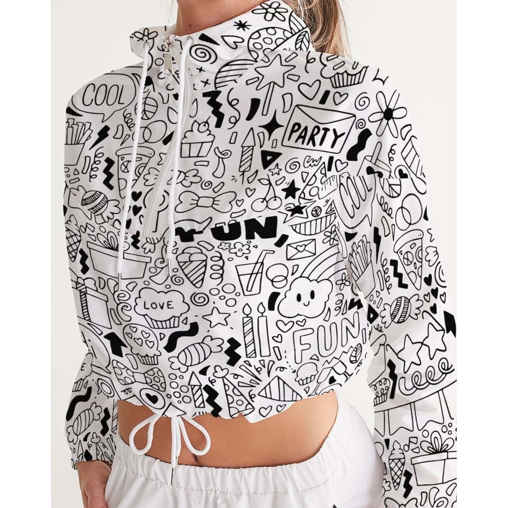 Doodles Cropped Windbreaker - $64.99 Free Shipping