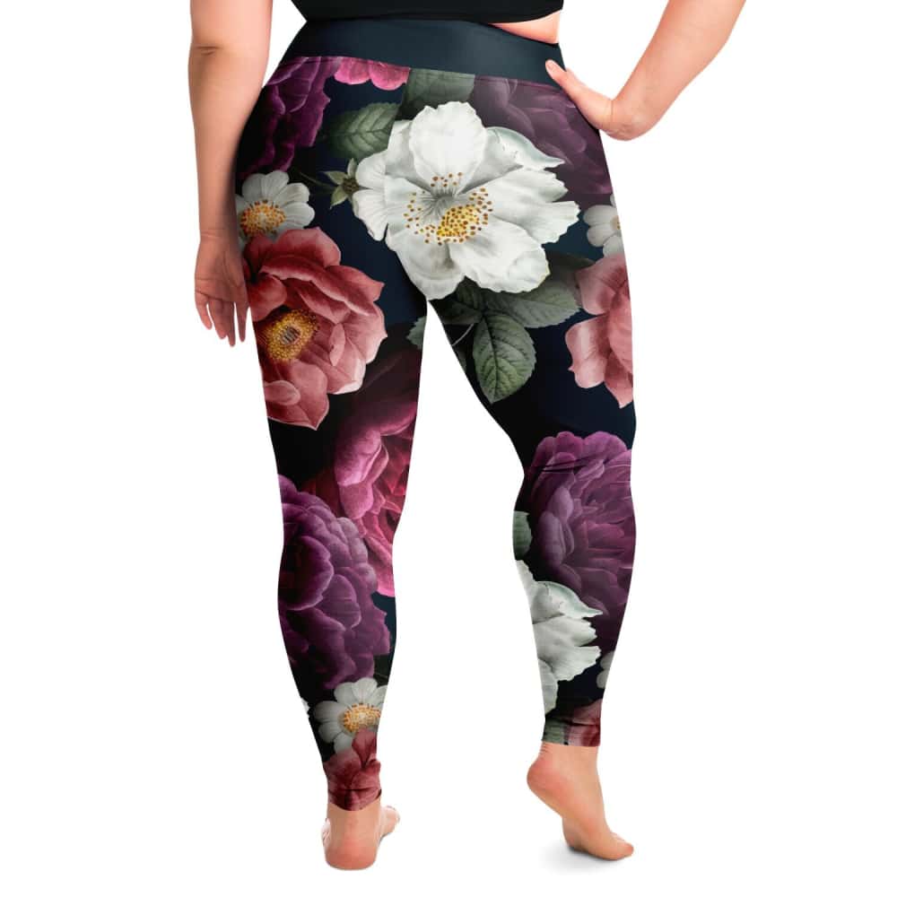 Floral Print Plus Size Leggings - $48.99 Free Shipping