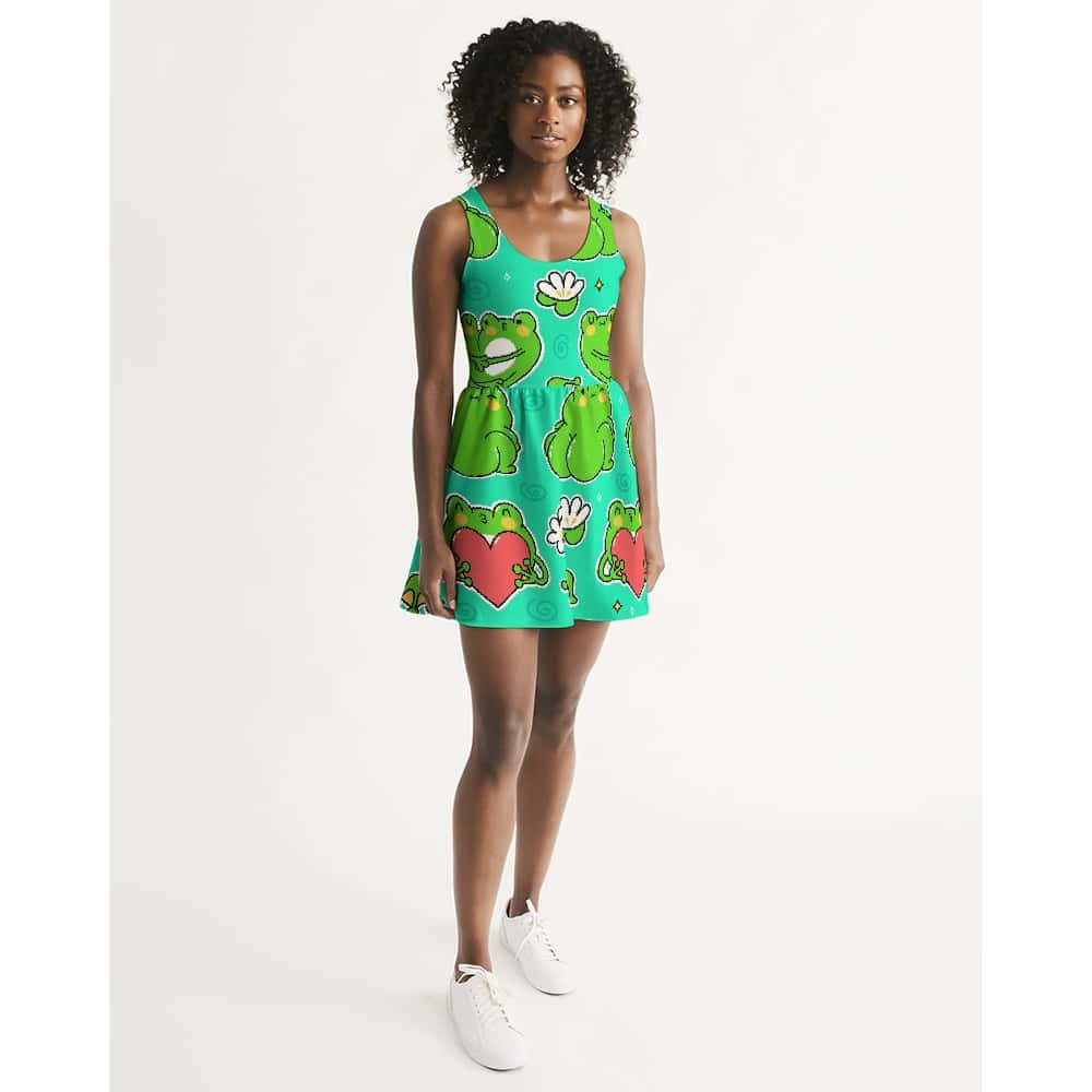 Funny Frogs Scoop Neck Skater Dress - $57.99 Free Shipping