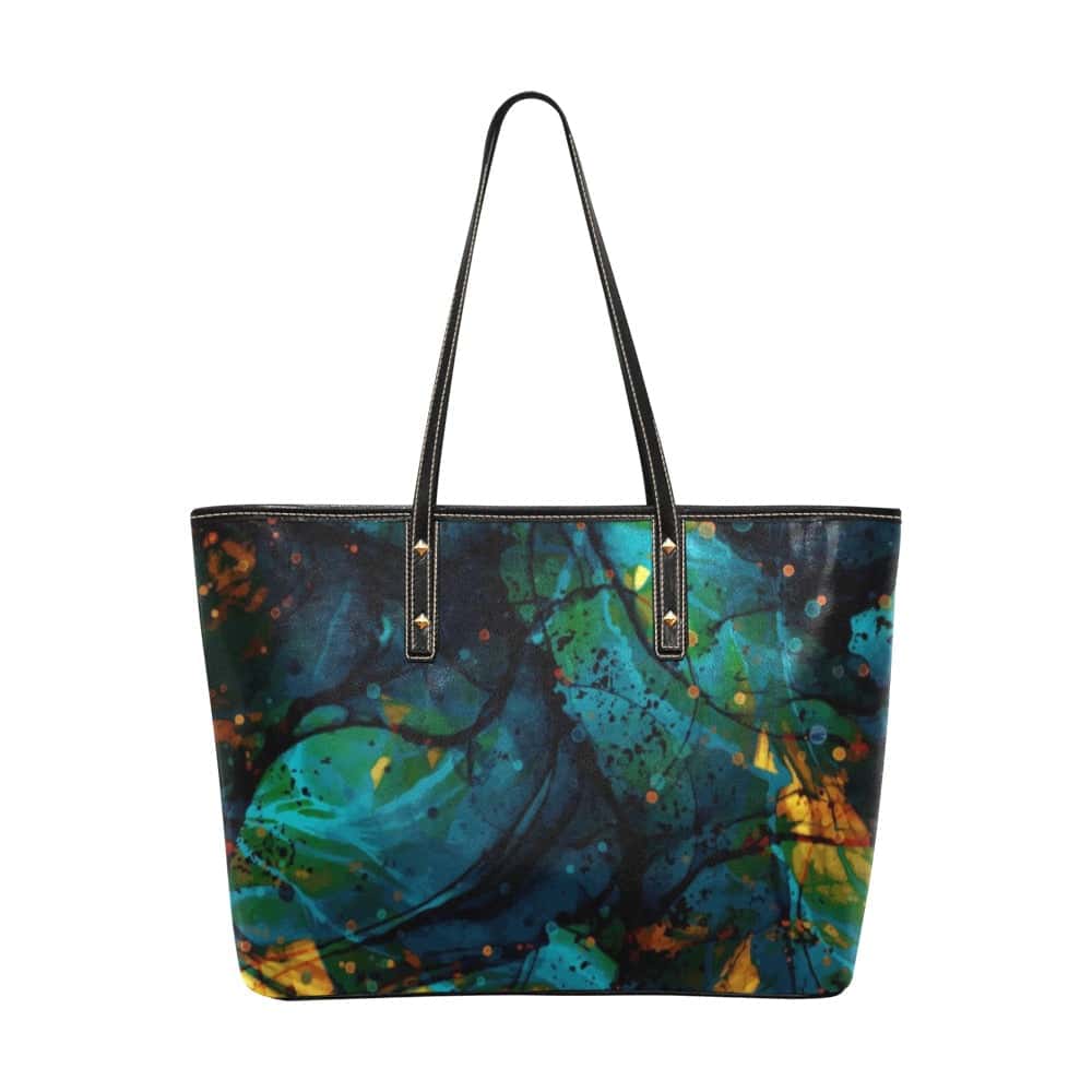 Green and Gold Chic Vegan Leather Tote Bag - $64.99 Free