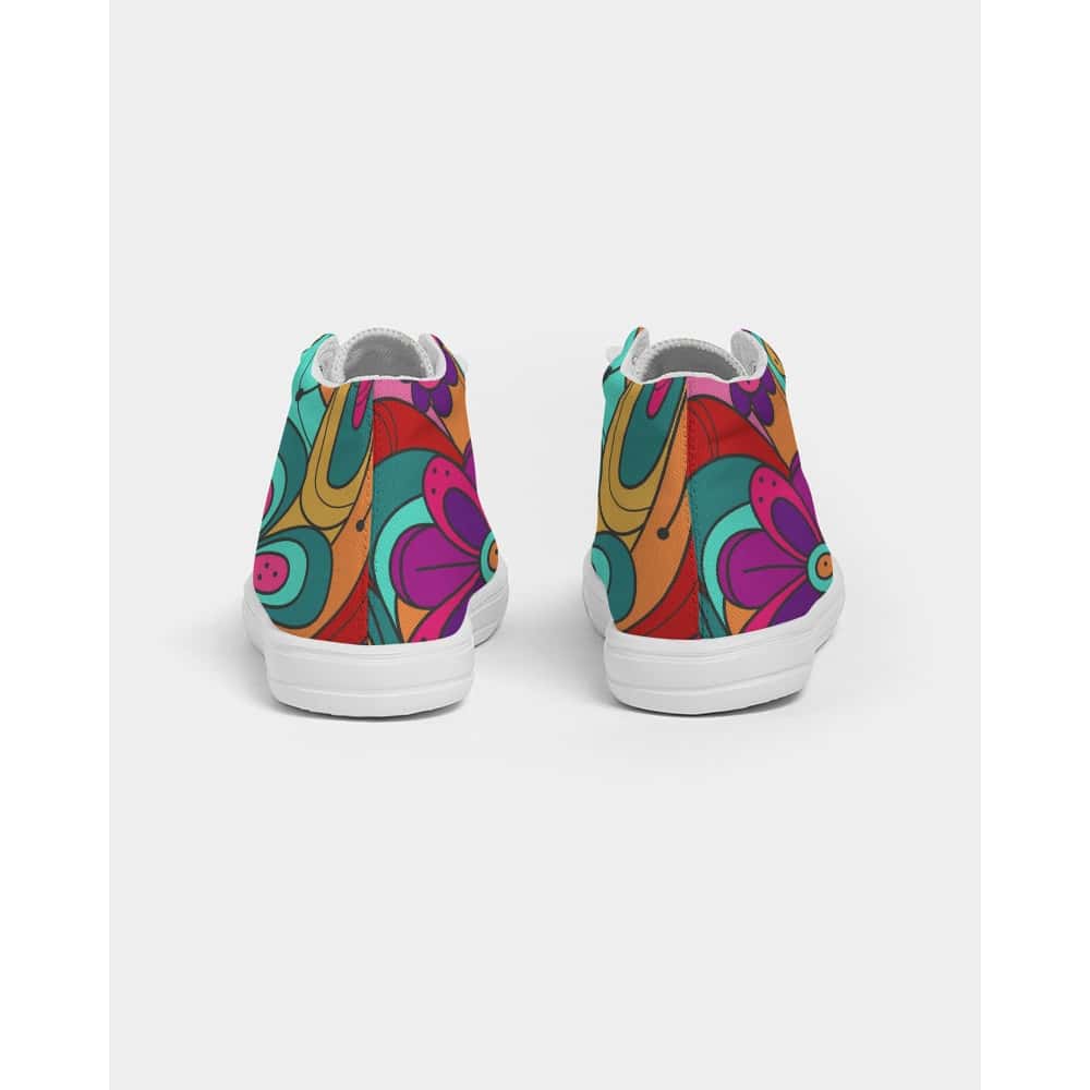 Groovy Flowers Kids Hightop Canvas Shoe - $65 Free Shipping