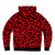Neon Red Leopard Print Microfleece Zip Hoodie - $94.99 Free