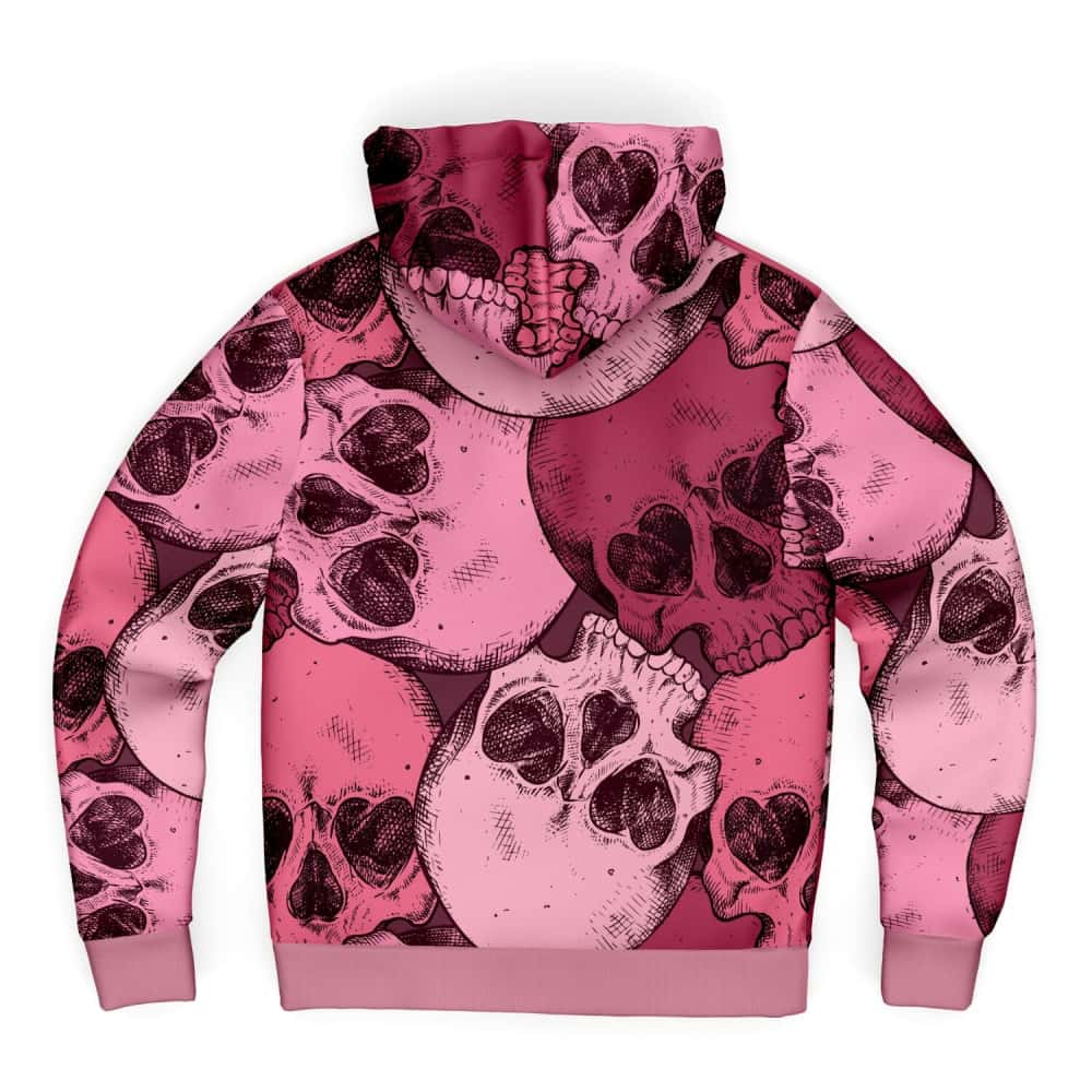 Pink Skulls Microfleece Hoodie - $94.99 Free Shipping