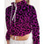 Purple and Pink Leopard Print Cropped Windbreaker - $64.99