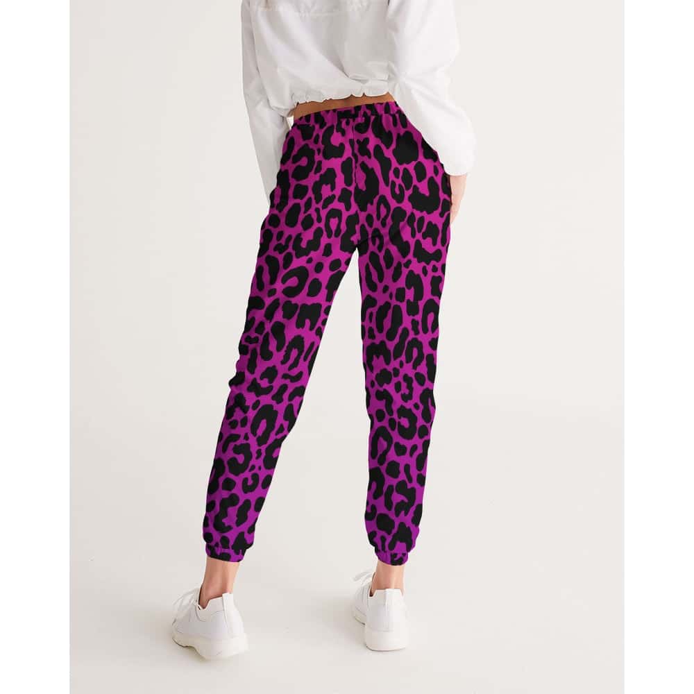 Purple and Pink Leopard Print Track Pants - $64.99 Free
