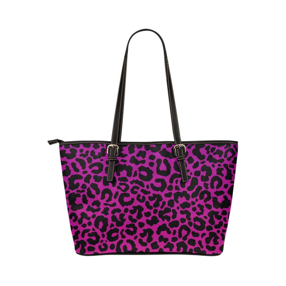 Purple Leopard Print Leather Tote Large - $64.99 Free