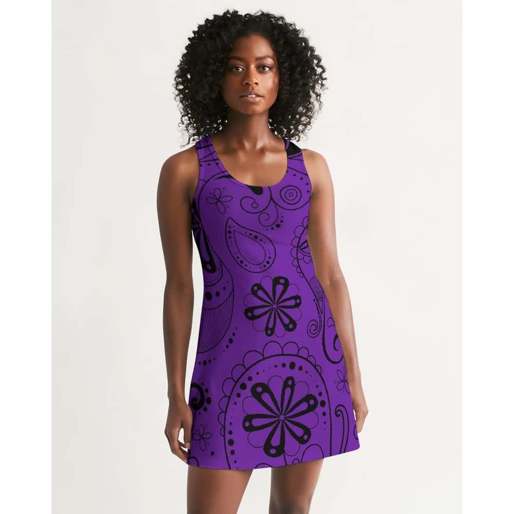 Purple Paisley Bandana Racerback Dress - $57.99 Free