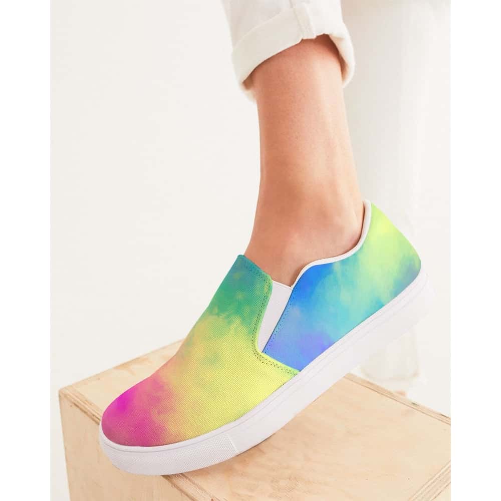 Rainbow Clouds Slip - On Canvas Shoes - $64.99 Free Shipping