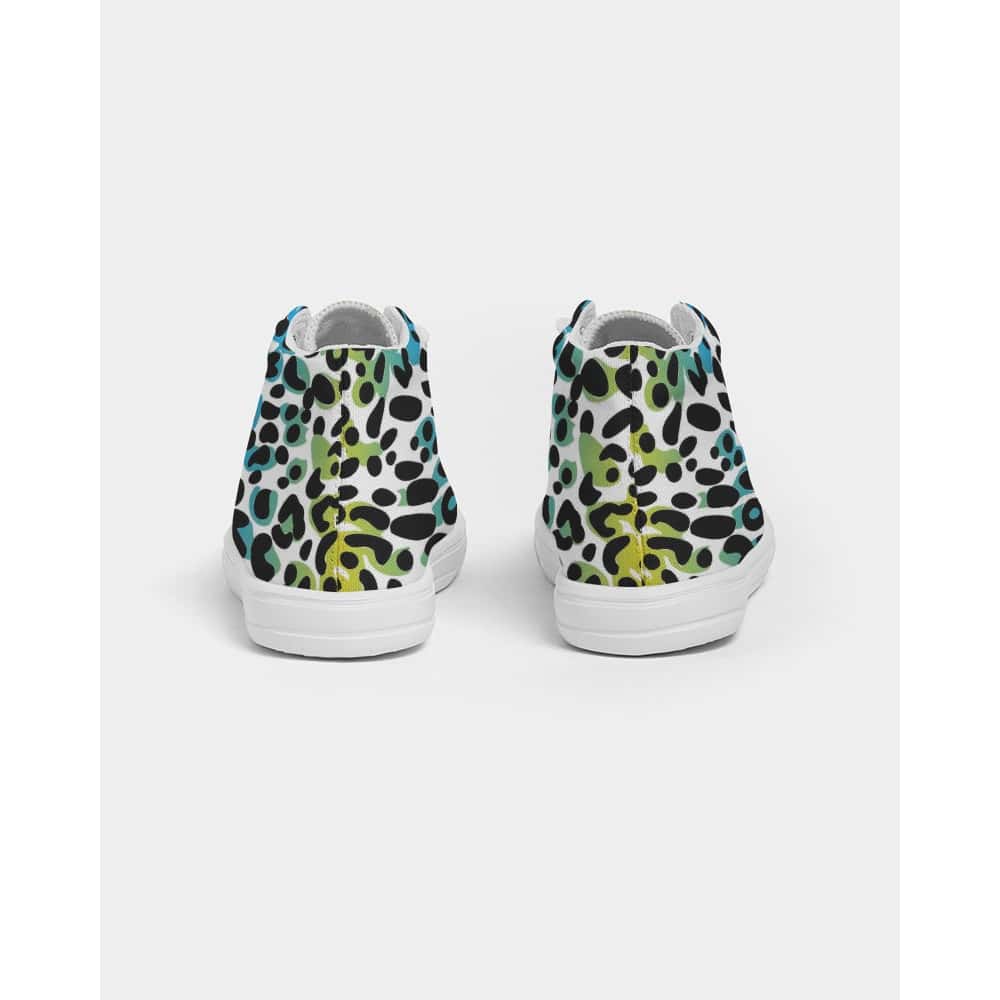 Rainbow Leopard Print Kids Hightop Canvas Shoe - $65 Free