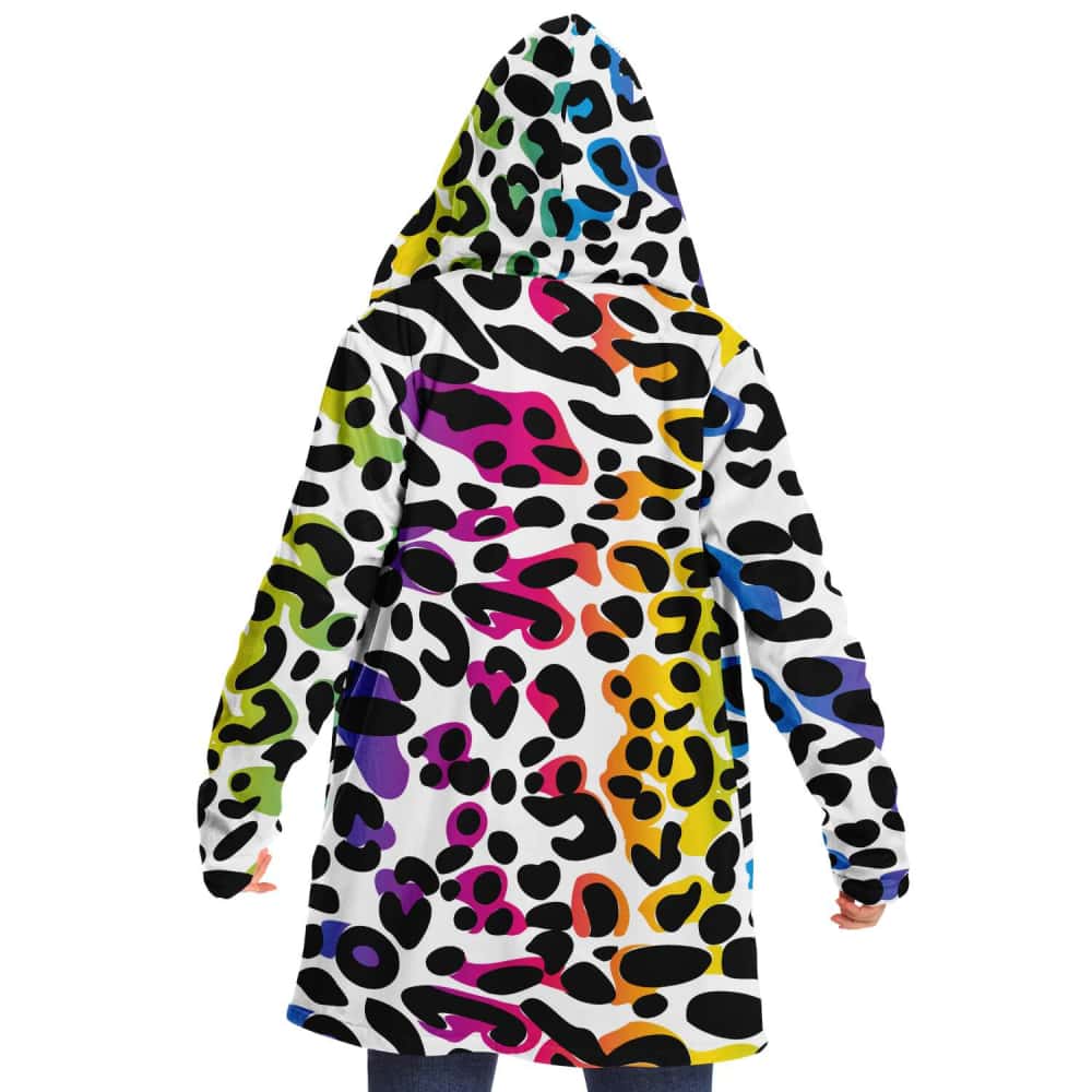 Rainbow Leopard Print Microfleece Cloak - $119.99 Free