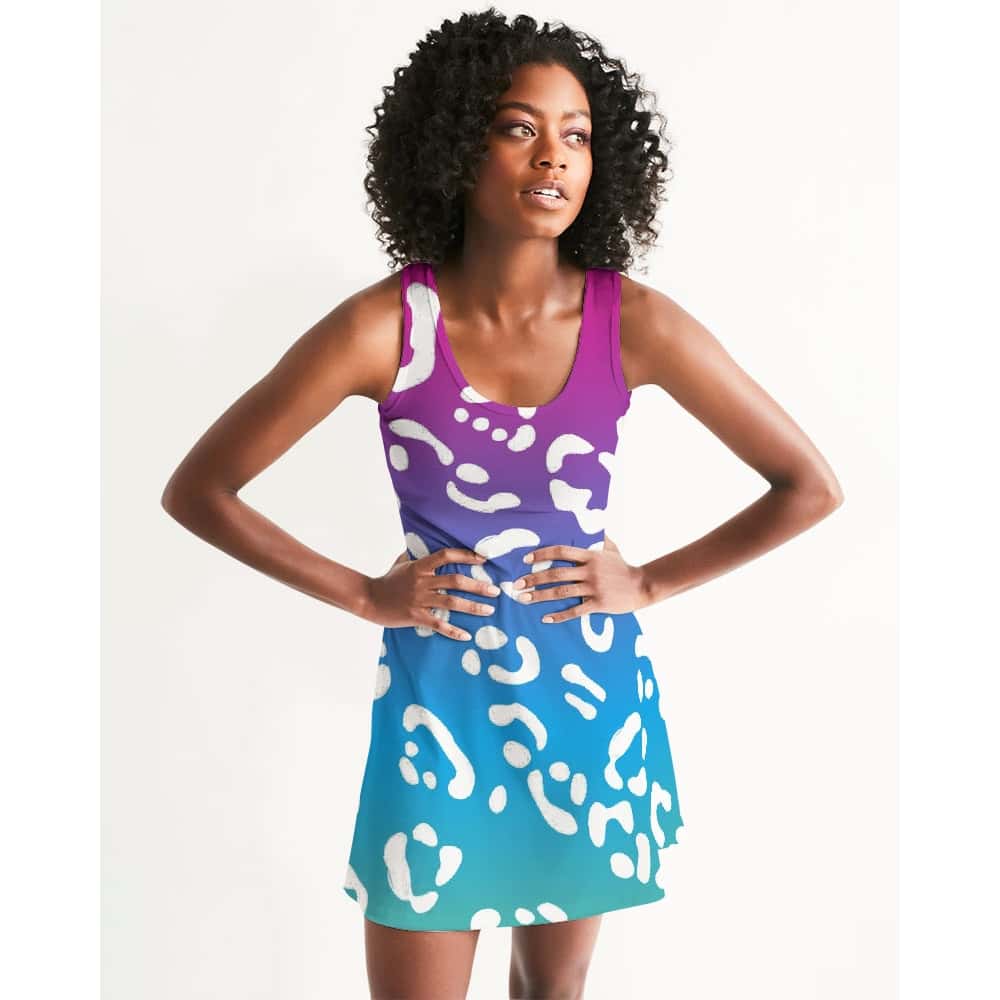 Rainbow Leopard Print Racerback Dress - $56.99 Free Shipping