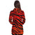 Red and Orange Zebra Print Longline Hoodie - $59.99 Free