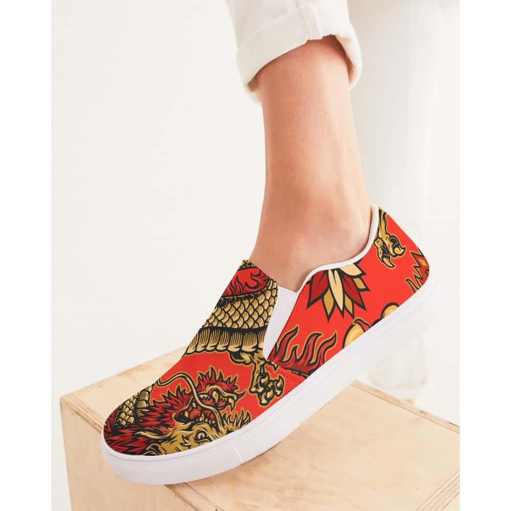 Red Dragons Slip - On Canvas Shoes - $64.99 Free Shipping