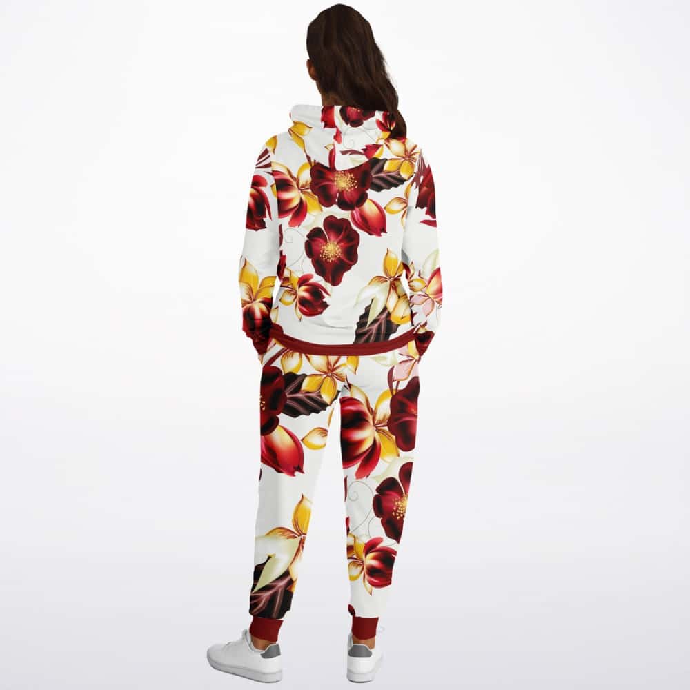 Red Flowers Fashion Jogger Set - $119.99 Free Shipping