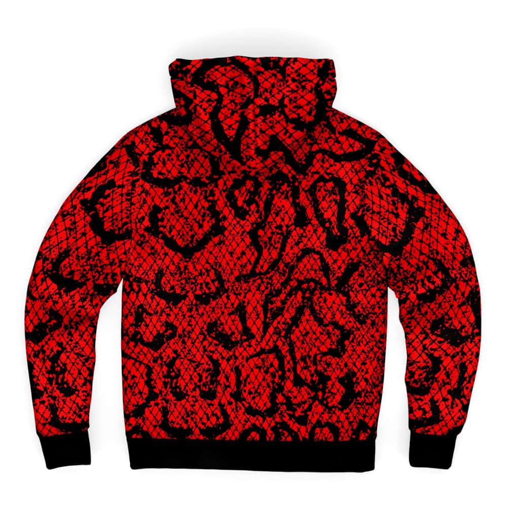Red Snakeskin Pattern Microfleece Zip Hoodie - $94.99 Free