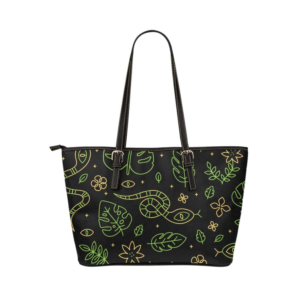 Snakes and Leaves Leather Tote Bag Large - $64.99 Free