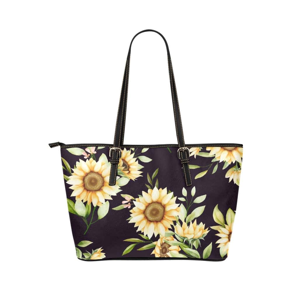 Sunflowers Leather Tote Bag Large - $64.99 Free Shipping