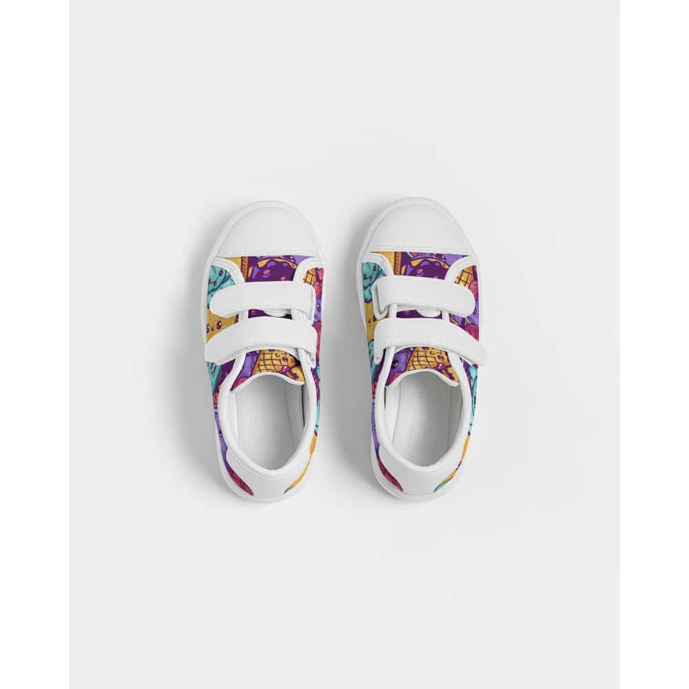 Waffles and Ice Cream Kids Low Tops Canvas Sneakers - $65