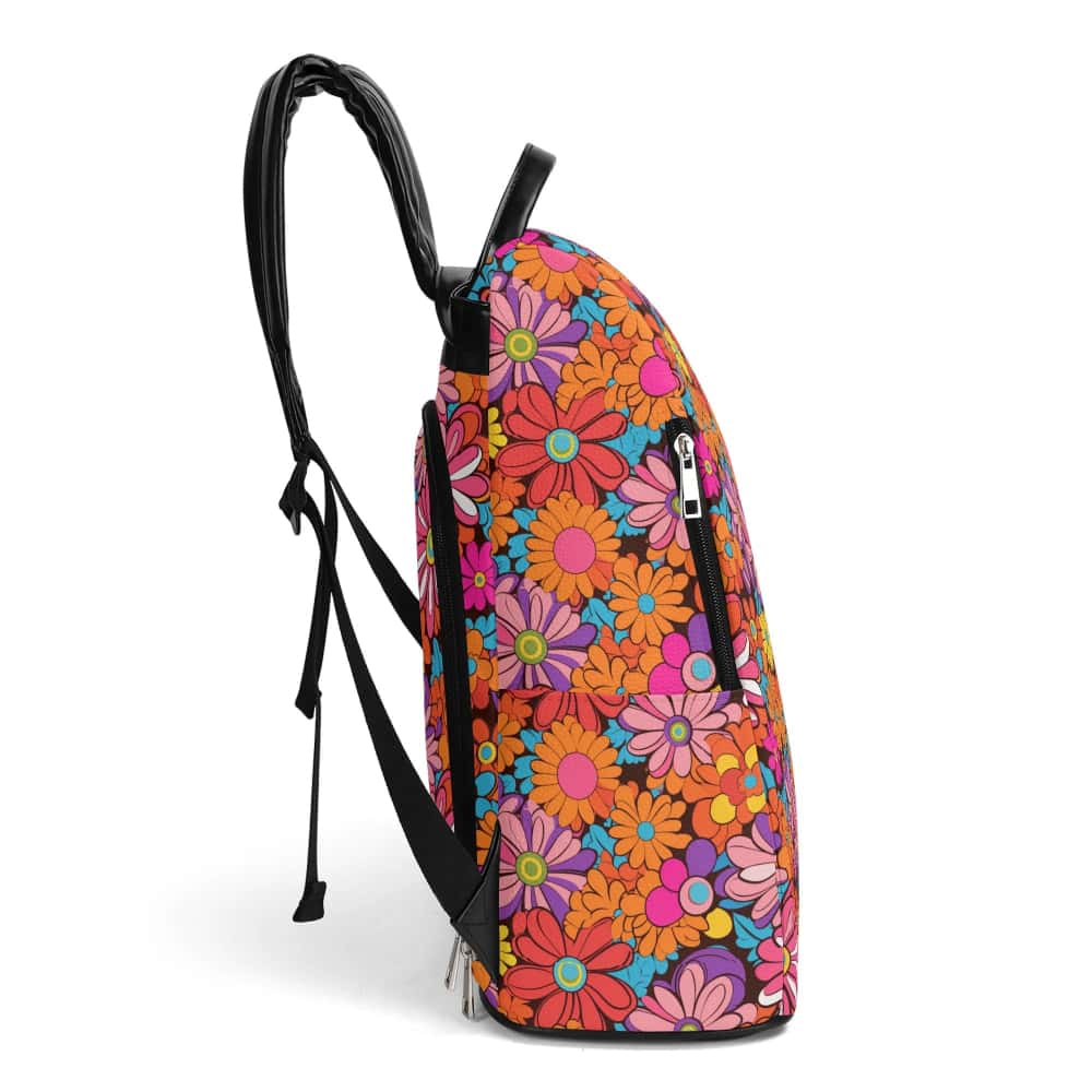 70s Flowers PU Anti-theft Backpack - $74.99 - Free Shipping