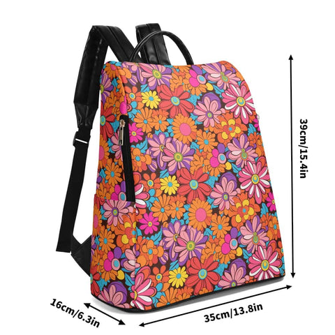 70s Flowers PU Anti-theft Backpack - $74.99 - Free Shipping