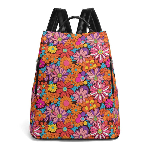 70s Flowers PU Anti-theft Backpack - $74.99 - Free Shipping