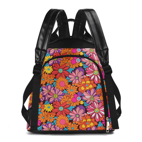 70s Flowers PU Anti-theft Backpack - $74.99 - Free Shipping