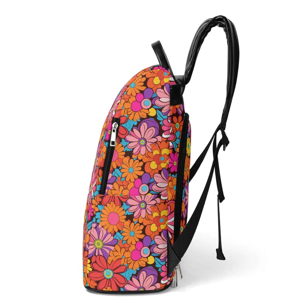 70s Flowers PU Anti-theft Backpack - $74.99 - Free Shipping