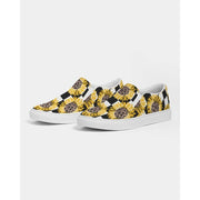 Animal Print Sunflowers and Checkers Slip-On Canvas Shoes