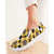 Animal Print Sunflowers and Checkers Slip-On Canvas Shoes