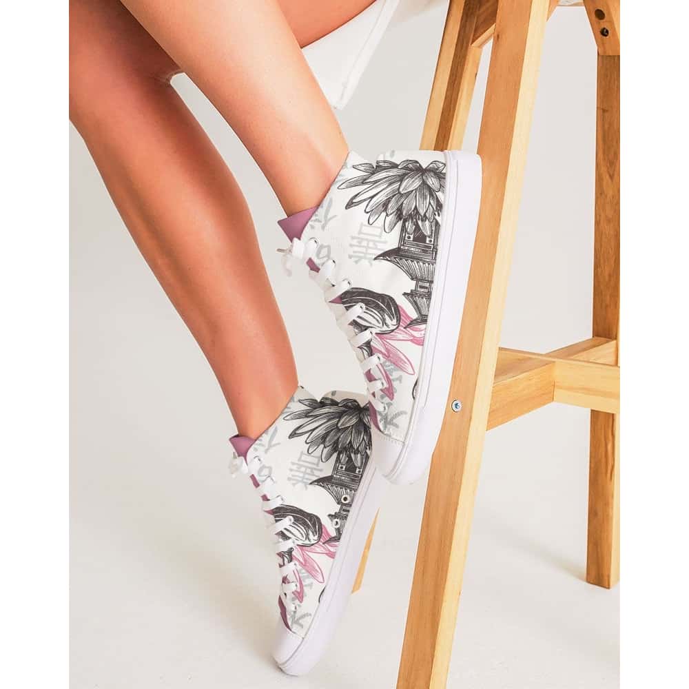Asian Pattern Hightop Canvas Shoes - $74.99 - Free Shipping