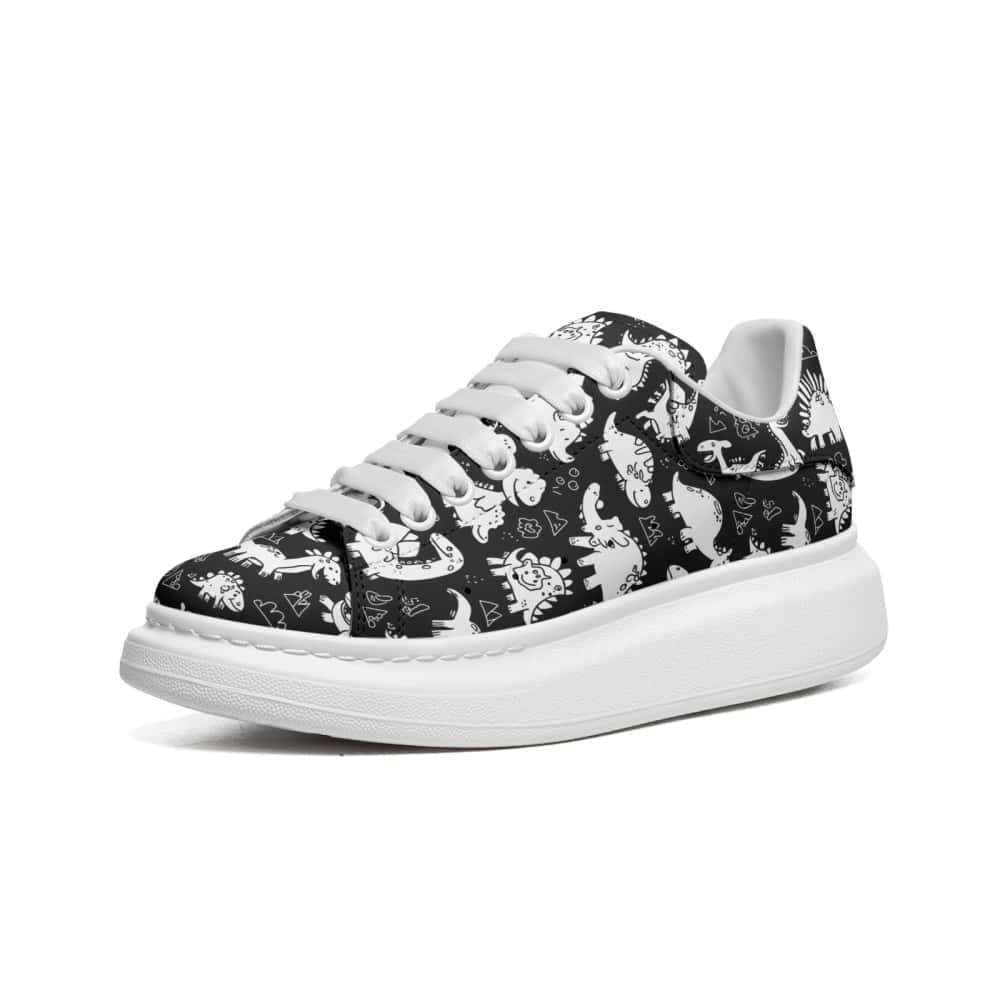 Black and White Dino Oversized Sneakers