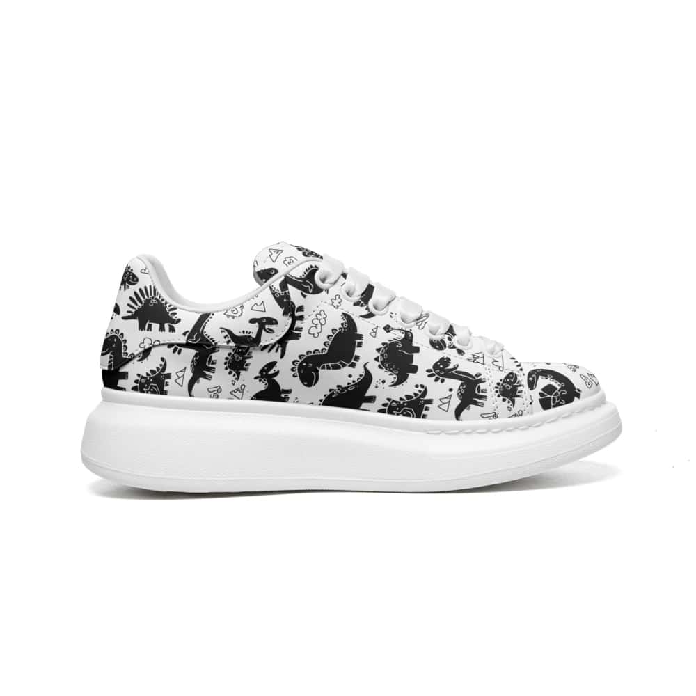 Black and White Dino Oversized Sneakers