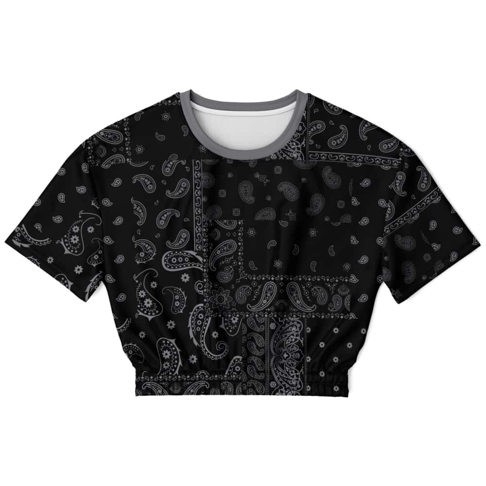 Black Patch Bandana Athletic Cropped Short Sleeve