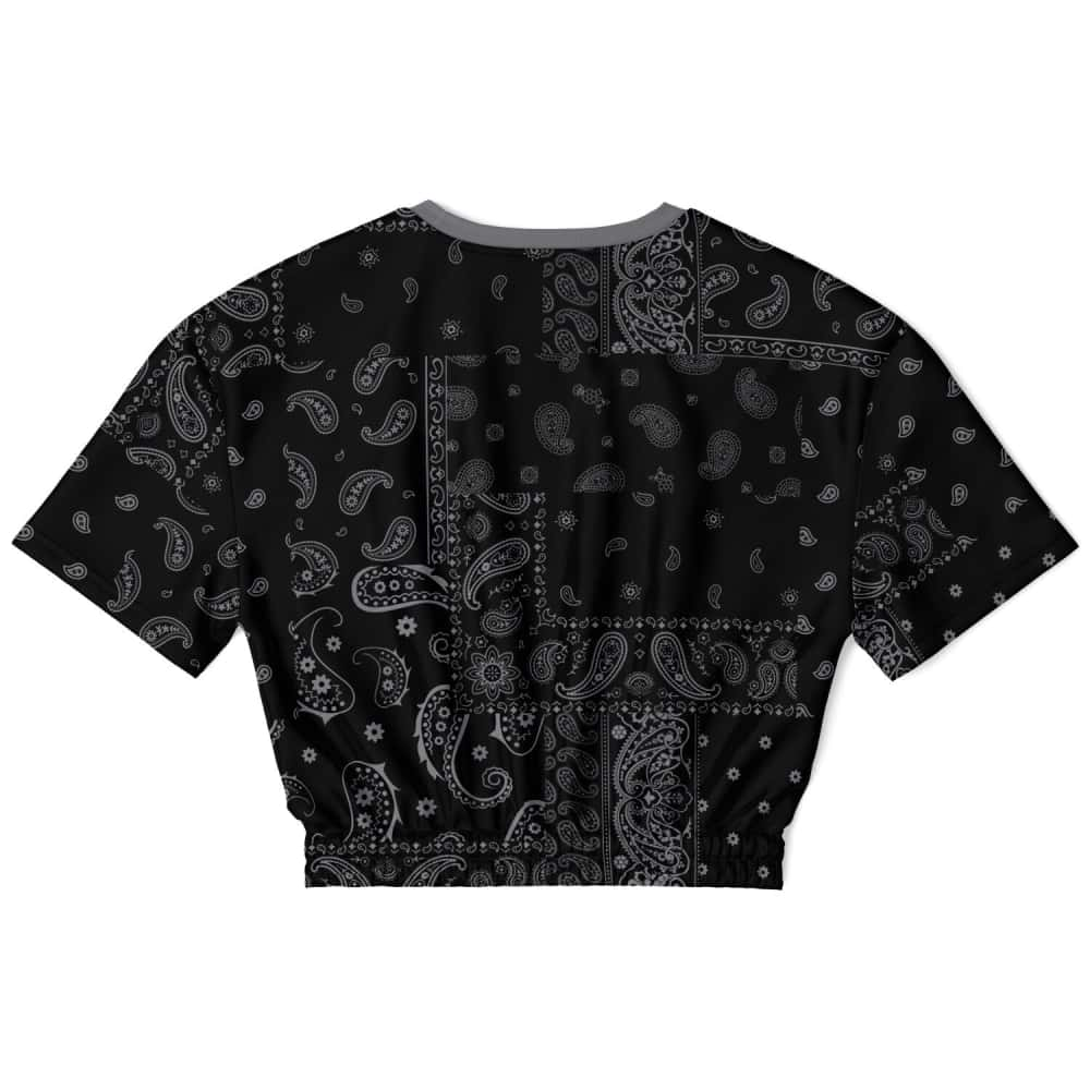 Black Patch Bandana Athletic Cropped Short Sleeve