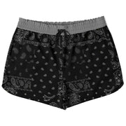 Black Patch Bandana Athletic Loose Shorts