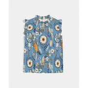 Blue Dreams Ruffle Sleeve Top