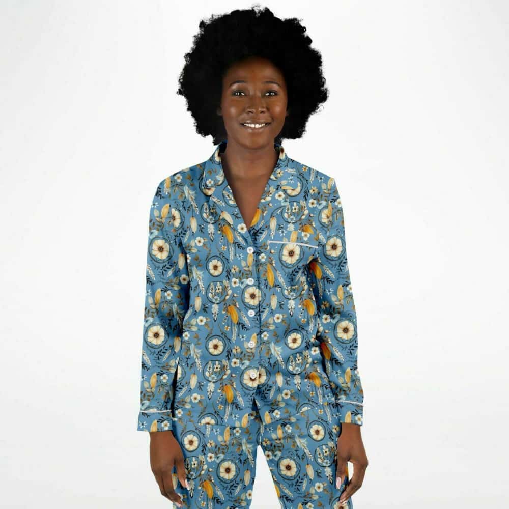 Blue Dreams Satin Pajamas - $89.99 - Free Shipping