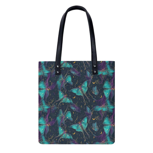 Blue Night Moths PU Leather Shoulder Bag